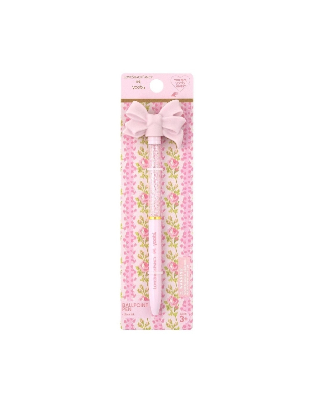 LoveShackFancy x Yoobi Pink Bow Ballpoint Pen